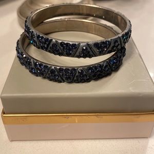 Navy Rhinestone Bangles